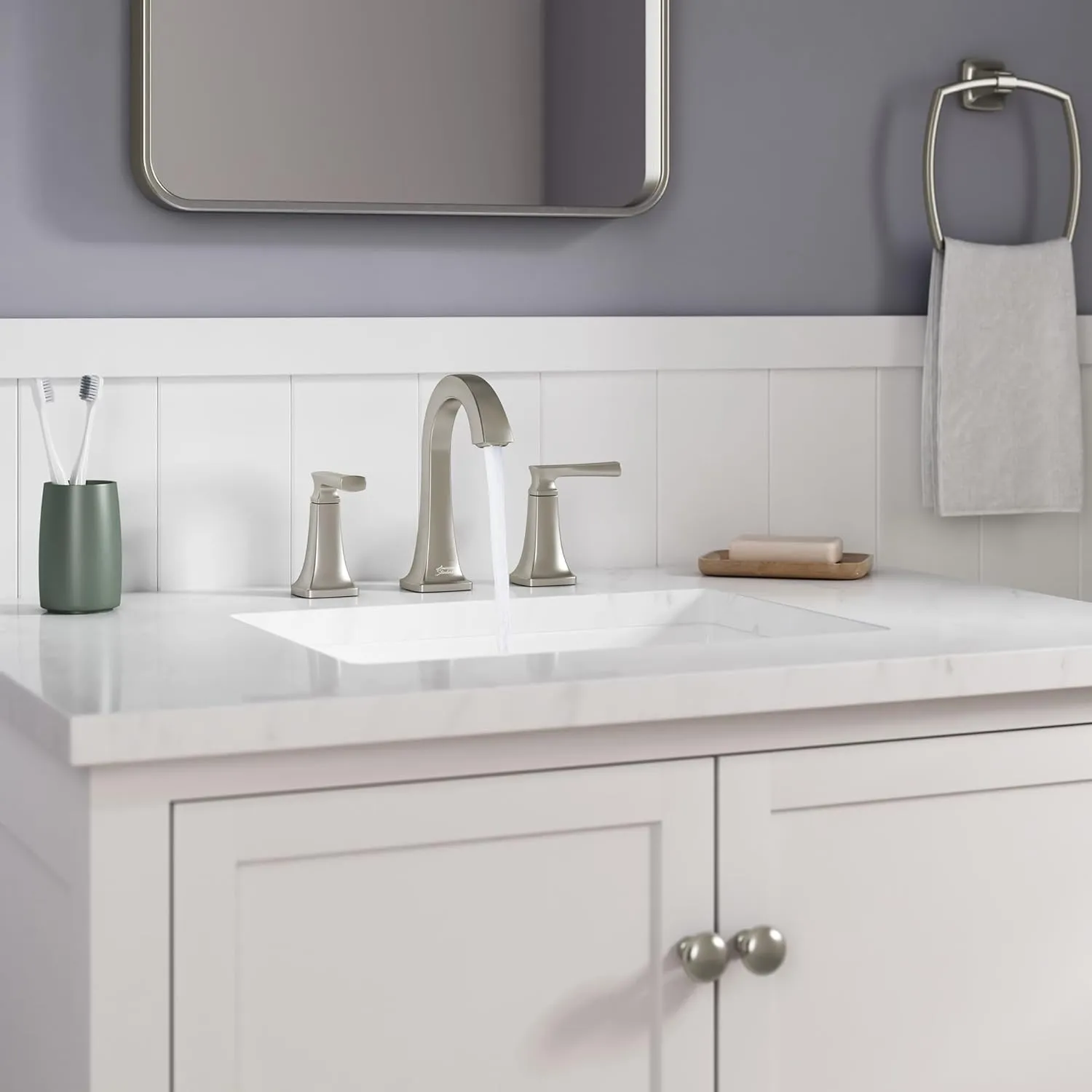 American Standard 7426801.295, Belmeade Two-Handle 8-Inch Widespread Bathroom Faucet, Brushed Nickel