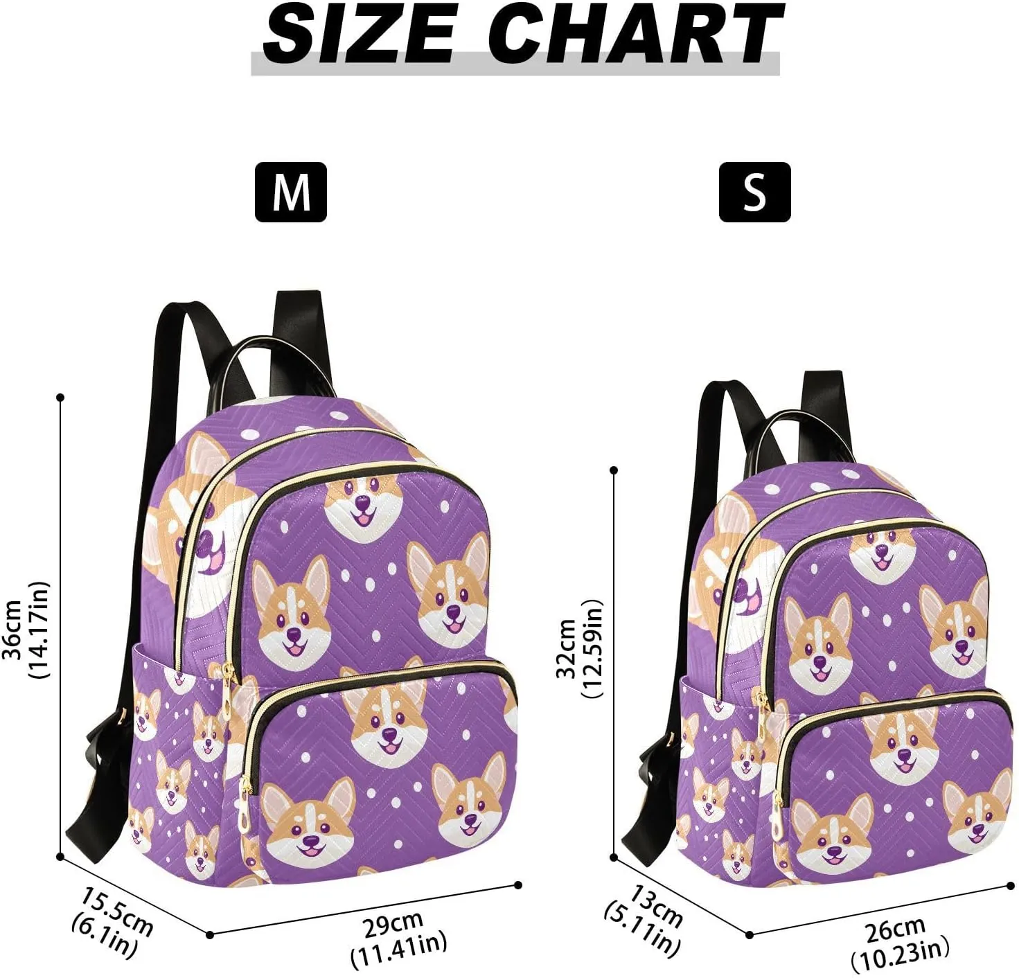 Animal Corgi Purple Mini Backpack Purse for Women Shoulder Bag Fashion Daypack Ladies Handbag Lightweight Travel Bag Rucksack