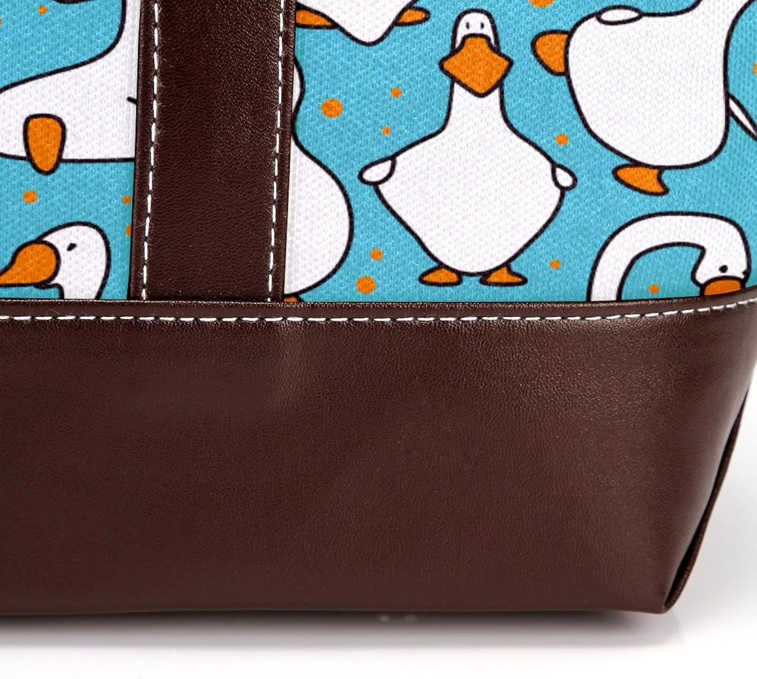 Animal Goose Tote Bags Durable Leather Canvas Purses and Handbags for Women