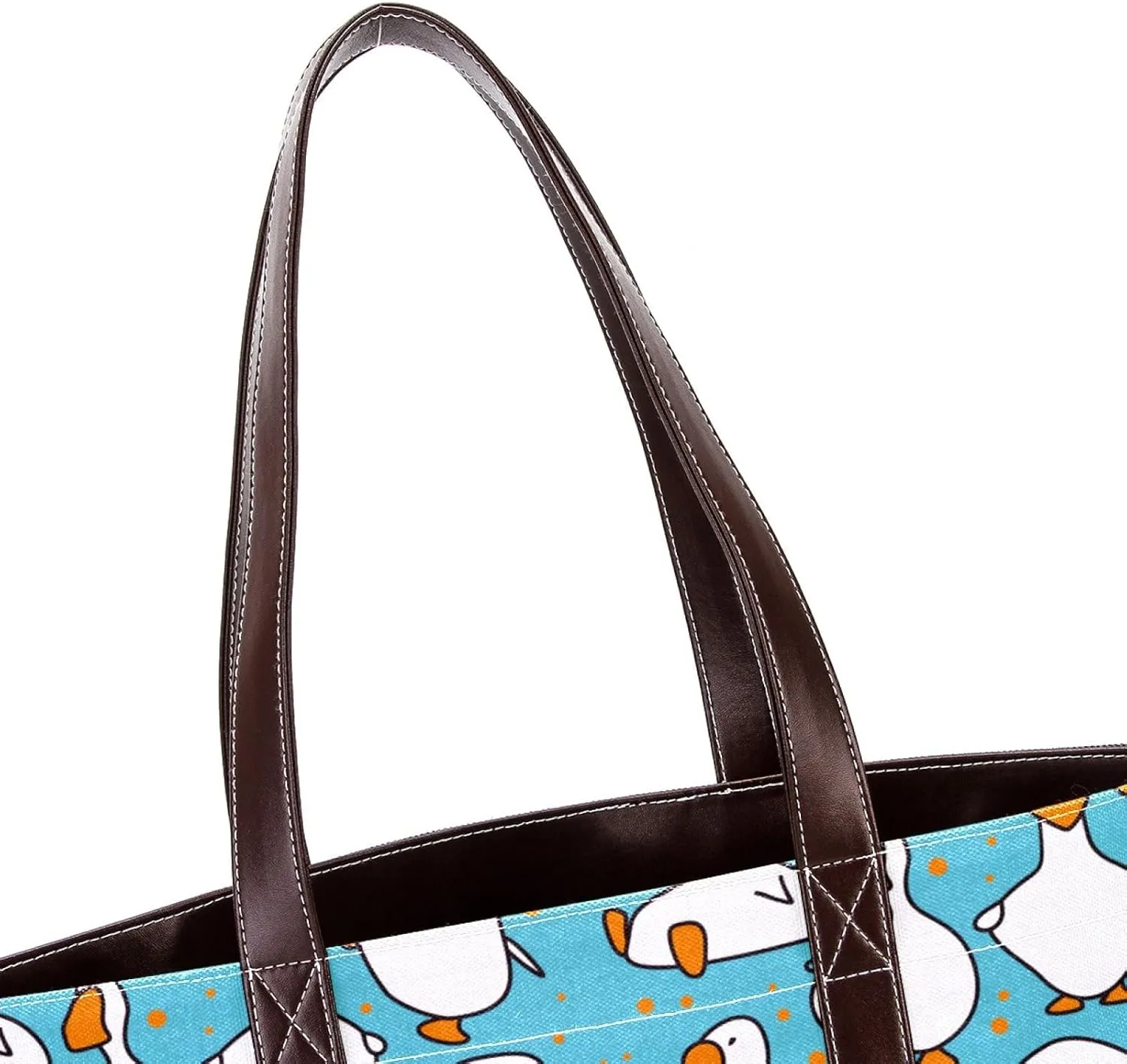 Animal Goose Tote Bags Durable Leather Canvas Purses and Handbags for Women