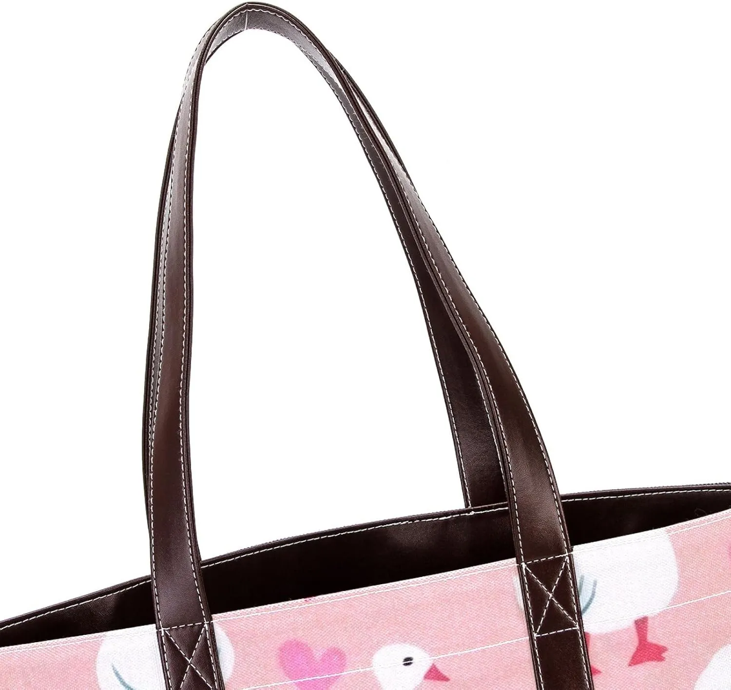 Animal Goose Tote Bags Durable Leather Canvas Purses and Handbags for Women