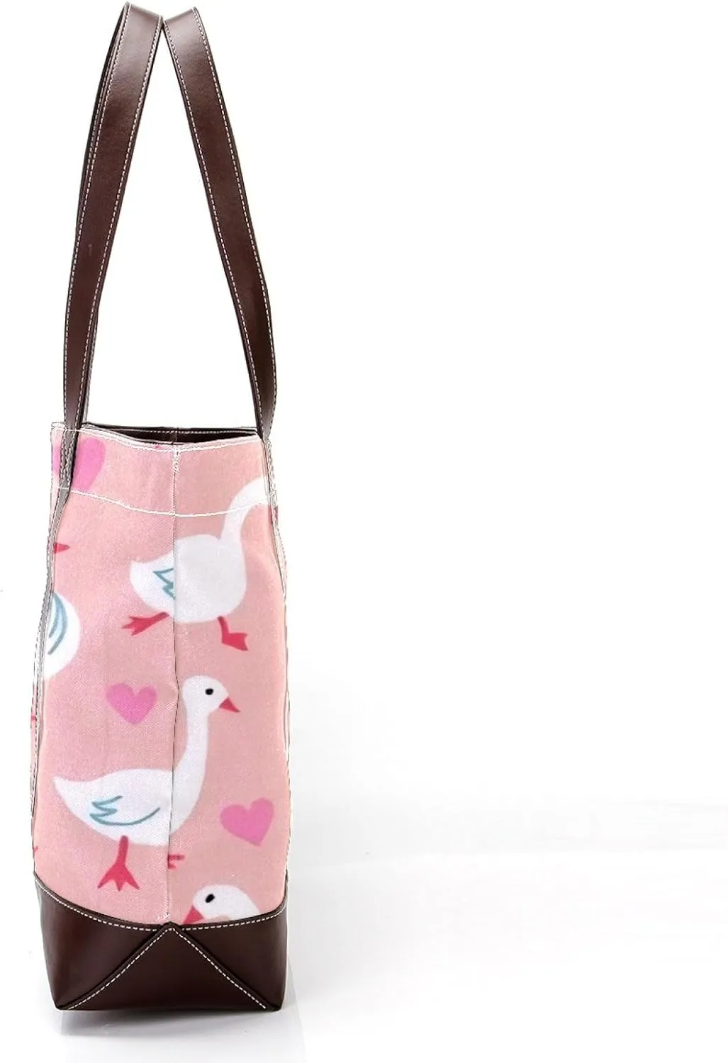 Animal Goose Tote Bags Durable Leather Canvas Purses and Handbags for Women