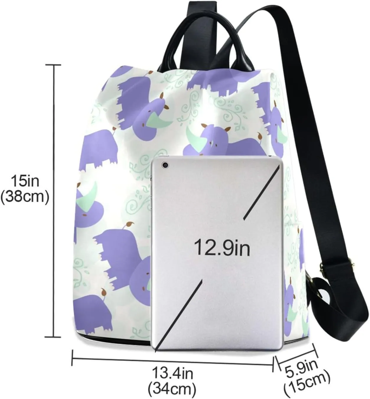 Animal Print Anti-theft Backpack Handbags for Women Travel Rucksack Lightweight Shoulder Bags 13.4 X 5.9 X 15in Pattern 12