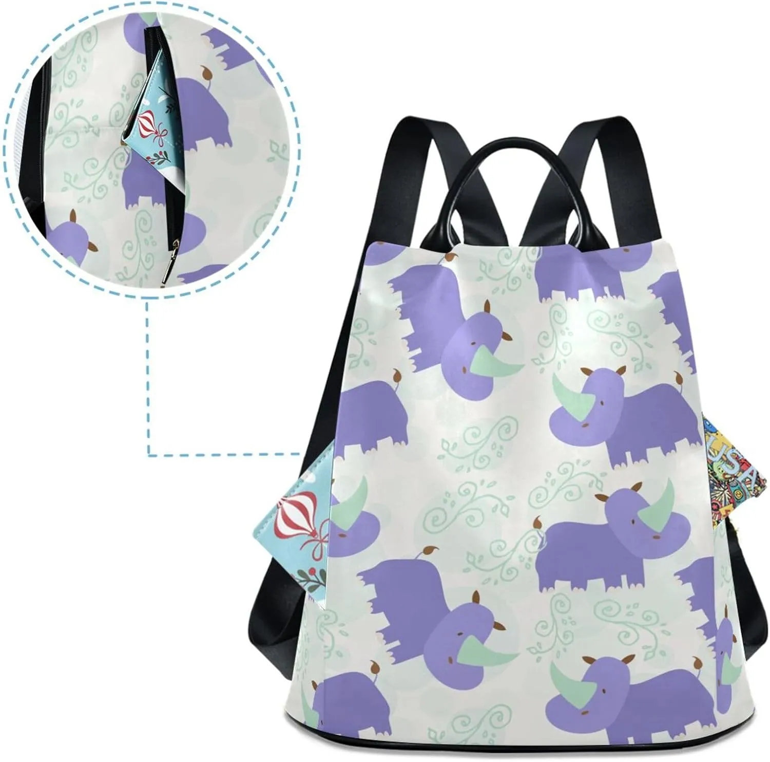 Animal Print Anti-theft Backpack Handbags for Women Travel Rucksack Lightweight Shoulder Bags 13.4 X 5.9 X 15in Pattern 12