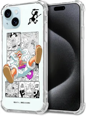 Anime Pattern Designed for iPhone 8 Plus/7 Plus Clear Case, Anime Manga Transparent Case Compatible with iPhone8 Plus/7 Plus, Soft Silicone Anti-Scratch Shockproof Airbag Protection Phone Case 5.5inch