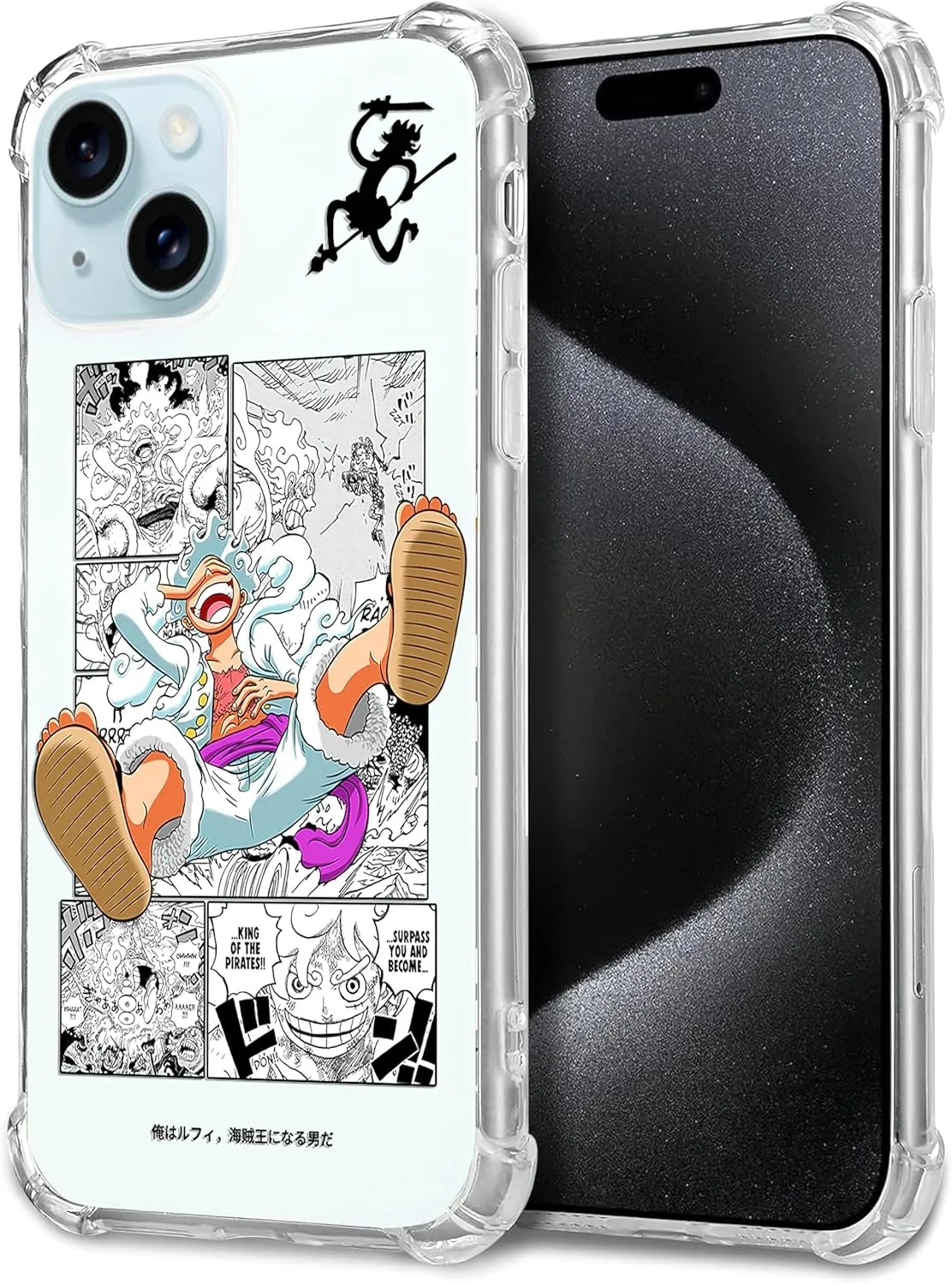 Anime Pattern Designed for iPhone 8 Plus/7 Plus Clear Case, Anime Manga Transparent Case Compatible with iPhone8 Plus/7 Plus, Soft Silicone Anti-Scratch Shockproof Airbag Protection Phone Case 5.5inch