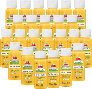 Apple Barrel Multi Surface Acrylic Paint, 2 oz, Golden Yellow 2 Fl Oz (Pack of 24)
