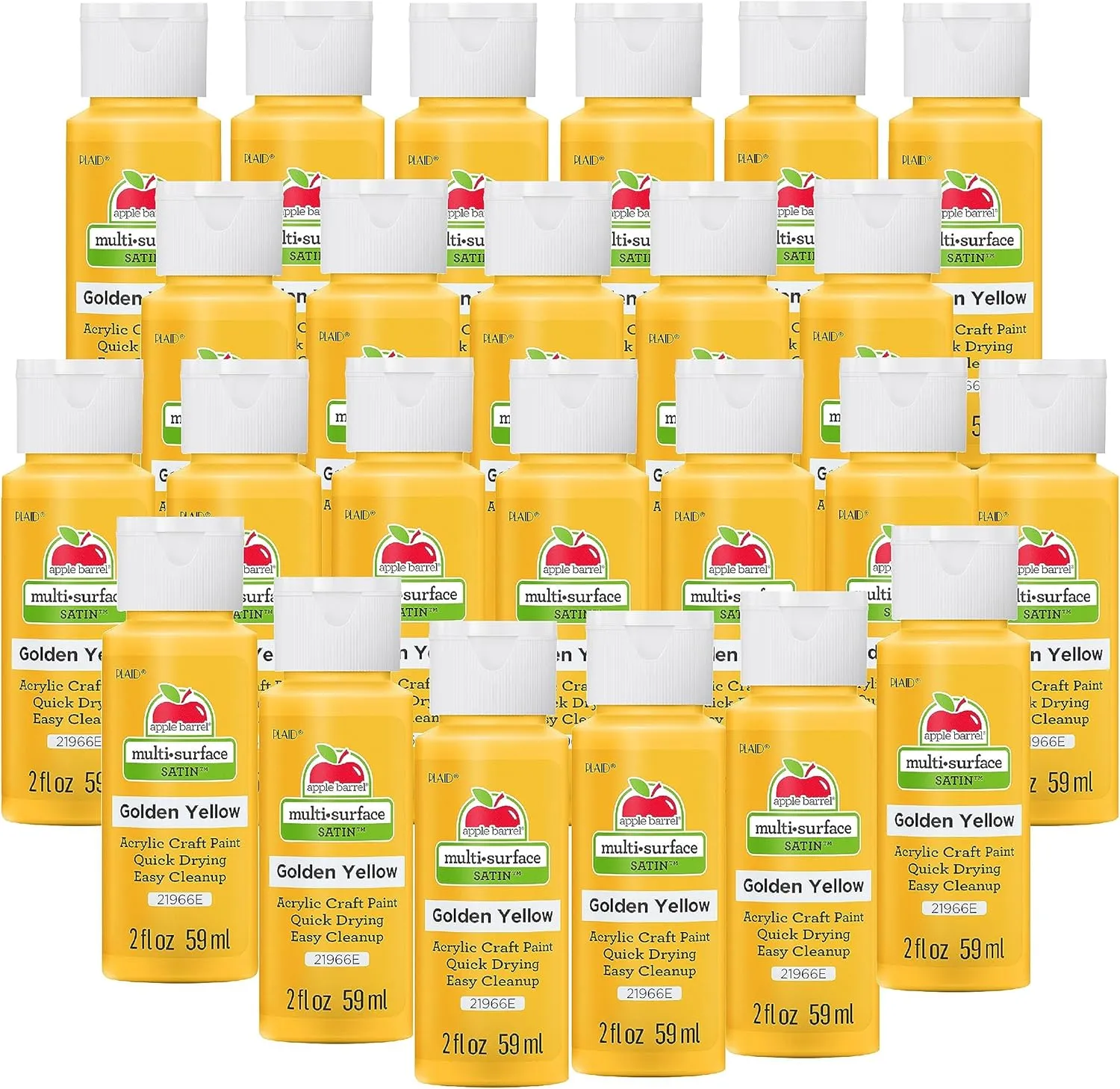 Apple Barrel Multi Surface Acrylic Paint, 2 oz, Golden Yellow 2 Fl Oz (Pack of 24)