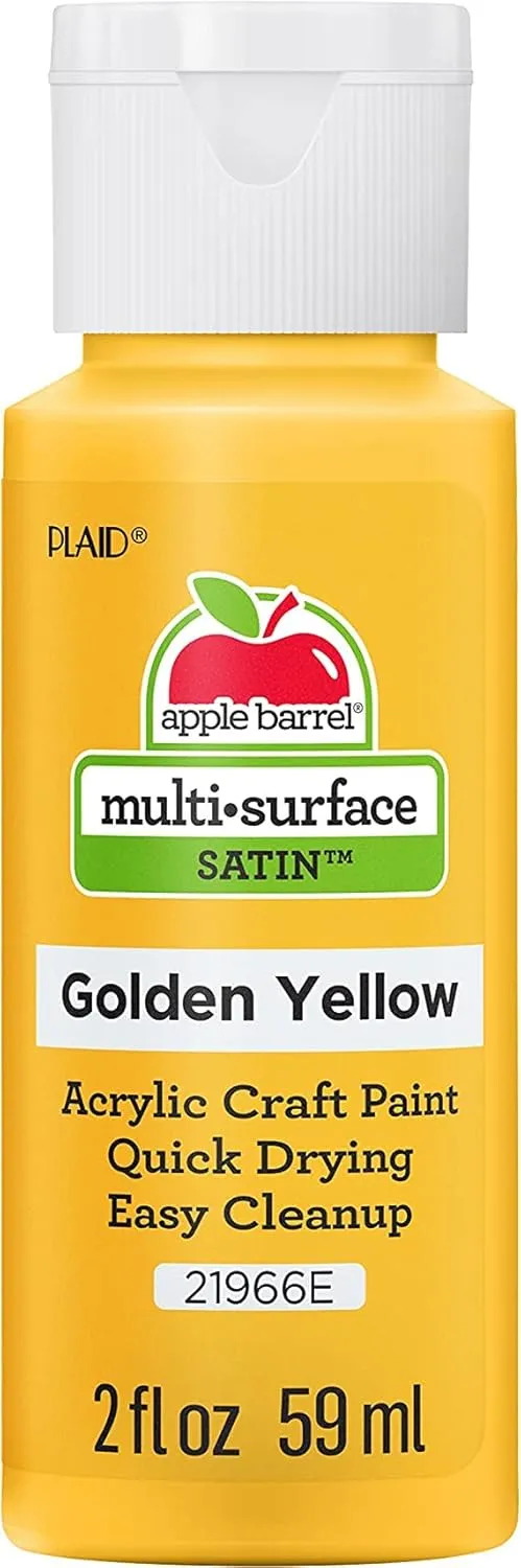 Apple Barrel Multi Surface Acrylic Paint, 2 oz, Golden Yellow 2 Fl Oz (Pack of 24)