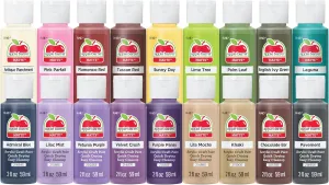 Apple Barrel PROMOABII Matte Finish Acrylic Craft Paint Set Designed for Beginners and Artists, Non-Toxic Formula That Works on All Surfaces, 2 Fl Oz (Pack of 18), 18 Colors May Vary, Count