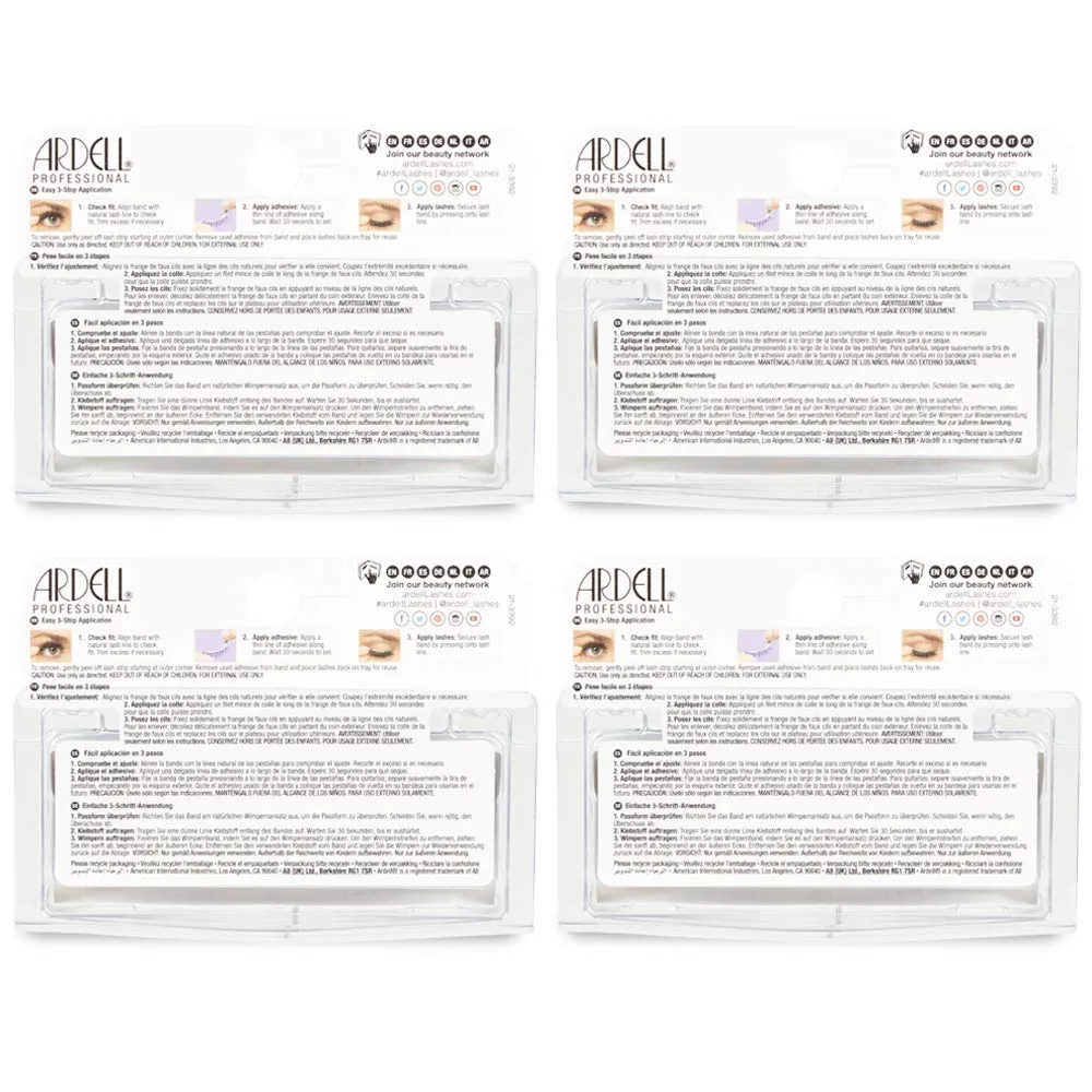Ardell False Eyelashes Baby Wispies - Black, Natural Look, Lightweight, Long-Lasting, Fluffy, Full Lashes, 4 Pack