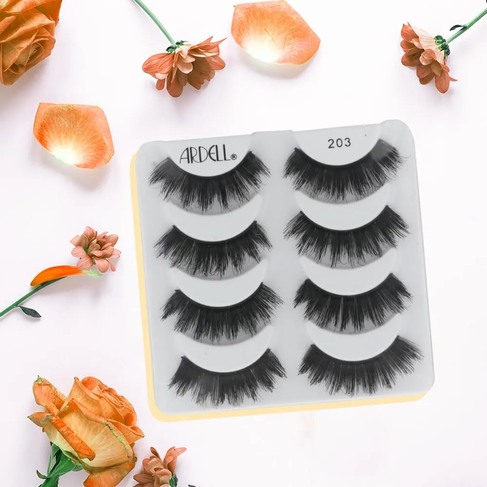 Ardell False Eyelashes Double Up 203 - Dramatic Volume, Long & Full Strip Lashes, Reusable Fake Lashes, 1 Pack