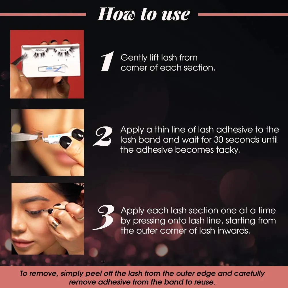 Ardell Pre-Cut False Lashes - Demi Wispies, Natural-Looking Strip Lashes, Includes DUO Adhesive, 4 Pack