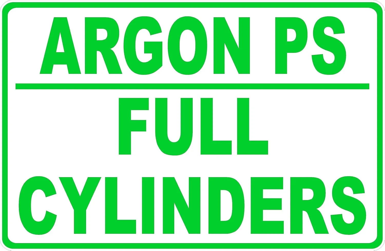 Argon PS Full Cylinders Sign. 12x18 Metal