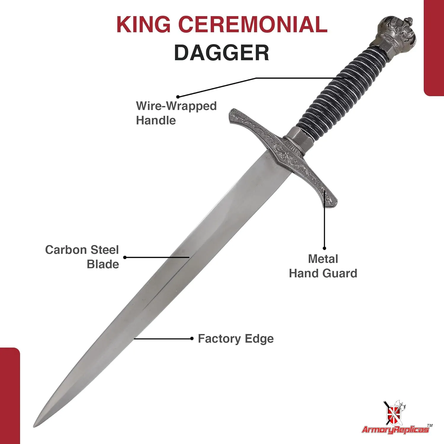 Armory Replicas™ Knights Templar Dagger with Scabbard – Stainless Steel Blade, Pewter Finish - Cosplay, and Collectors