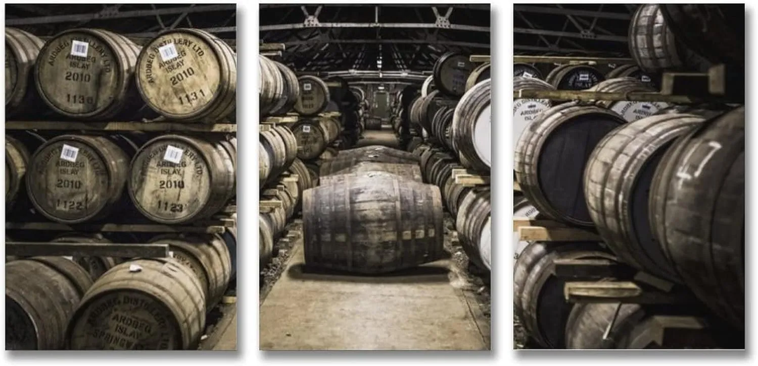 Art Poster Wine Wall Art Red Wine Barrel Aging Painting Famous Laphroaig Winery Pictures Canvas Post Canvas Painting Posters And Prints Wall Art Pictures for Living Room Bedroom Decor 08x12inch(20x30