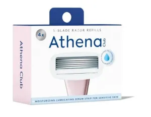 athyna club 5-Blade Razor Refills, 4 Count, Moisturizing Serum Strip with Hyaluronic Acid, for Sensitive Skin
