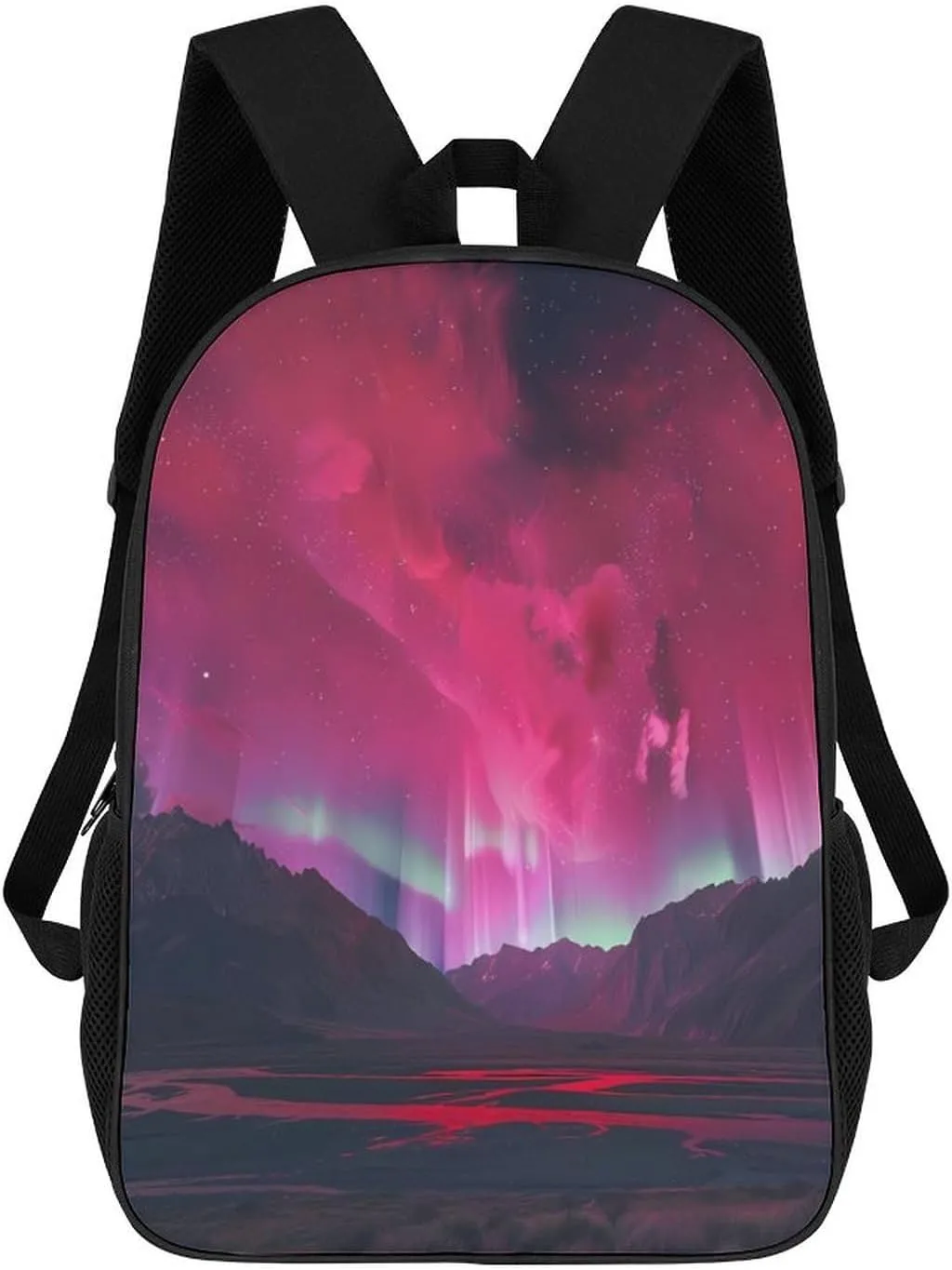 Aurora Pink-Romance 17 Inches Unisex Laptop Backpack Lightweight Shoulder Bag Travel Daypack