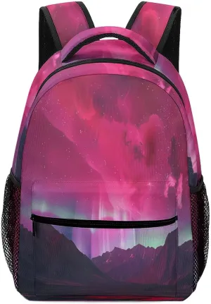 Aurora Pink-Romance Unisex Small Backpack Lightweight Shoulder Bag Travel Daypack