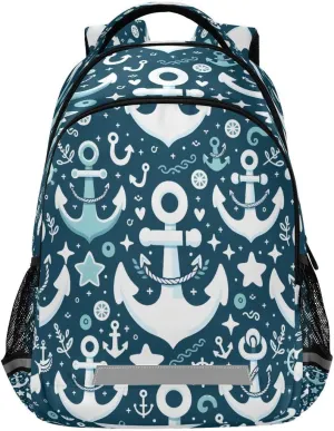 Backpack Bookbag Blue White Spear School Bag Laptop Bag Travel Bag for Girls Boys Teen