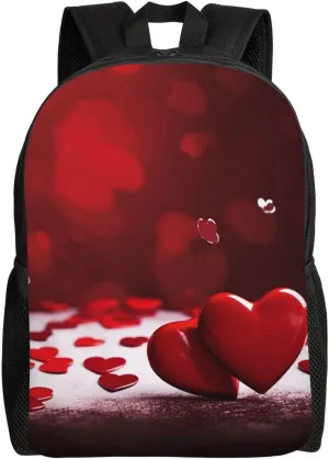 Backpack Travel Laptop Backpack For Men Women Happy Valentine'S Day Red Hearts Casual Daypack Adjustable Lightweight Computer Bag
