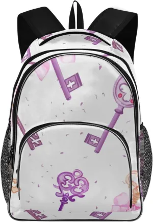 Backpacks 22L Three Layer Arc Book Bag Lightweight for Travel Camping Hiking Rucksack Daypack Kids & Adults Medieval Keys