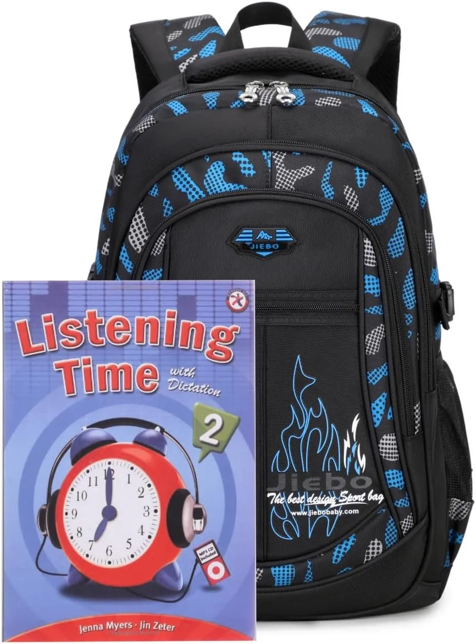 Backpacks for Boys Elementary Middle School Bags Kids Heavy Duty Durable Teenage Student Sturdy Bookbag Travel Waterproof 18in (C-Blue)