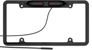 Backup Camera License Plate Frame Mount for Clarion, Dual, BOSS, Jensen, Stinger, PODOFO, SOUNDSTREAM, EONON, SANPTENT, CARTREQUE Car Radio with HD Night Vision Rear View 170° Angle Waterproof