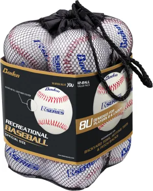 Baden | All Level R-Series | Recreation Practice Baseballs | Youth | Bag of 12