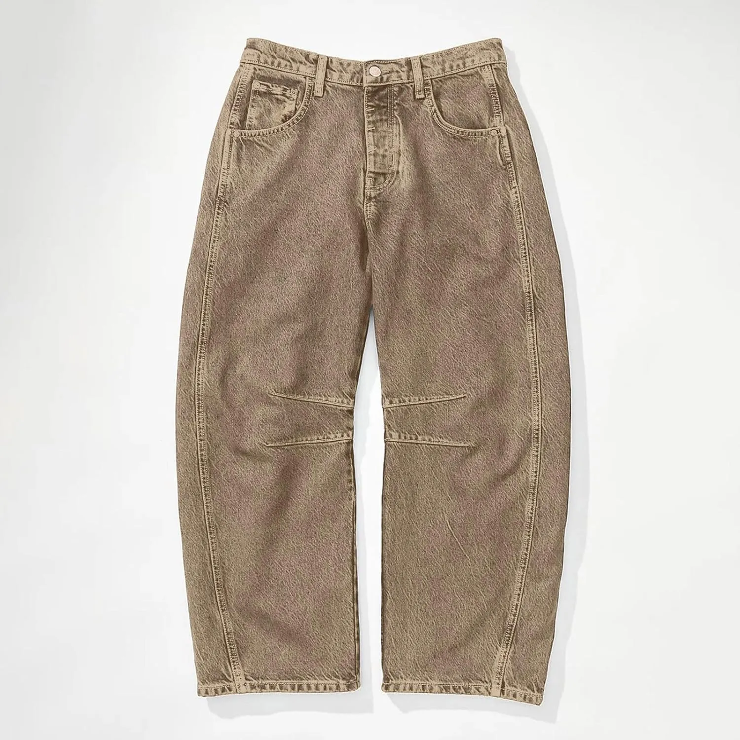 Barrel Jeans for Women Wide Leg Mid Rise Barrel Denim Pants Ankle Baggy Jeans with Pockets Y2k Summer Loose Casual Jeans