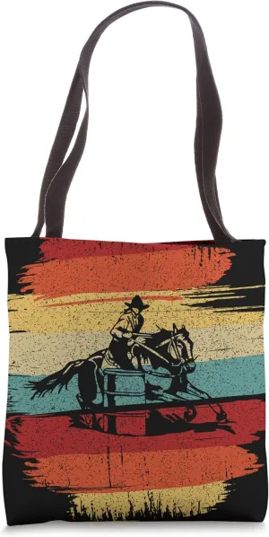 Barrel Racer Cowgirl Retro Rodeo Horse Barrel Racing Graphic Tote Bag