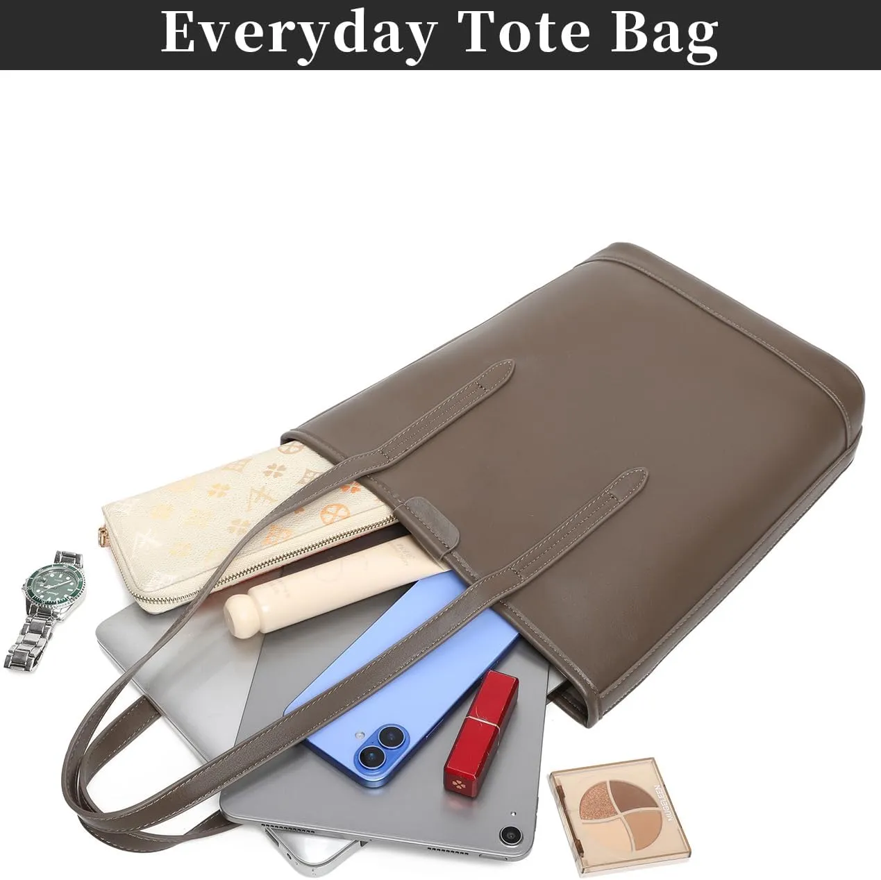 Barsine Tote Bags for Women Vegan Leather Shoulder Purse Top Handle Handbag with Clutch Purse