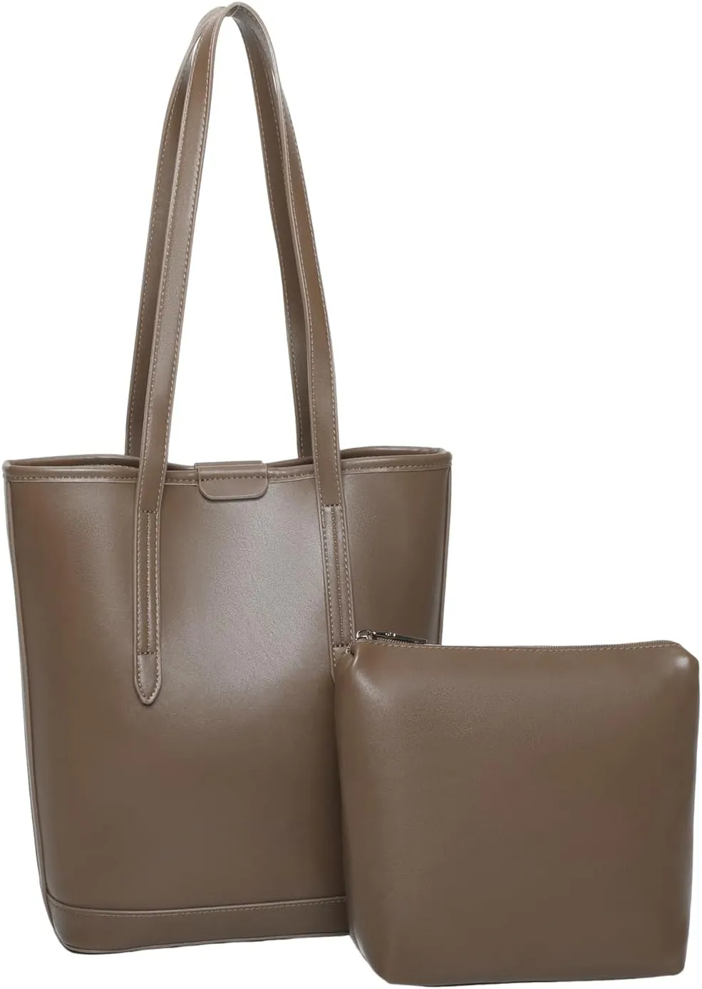 Barsine Tote Bags for Women Vegan Leather Shoulder Purse Top Handle Handbag with Clutch Purse