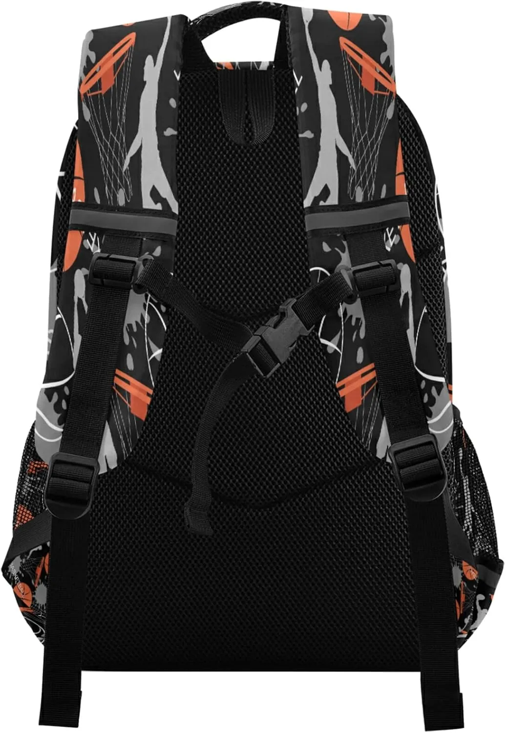Basketball Kids Backpack Basket Ball Game Backpacks for Teens Girls Boys School Book Casual Daypack 16 in Back Pack Laptop Bag Double Zipper Travel Sports Bags with Adjustable Shoulder Strap