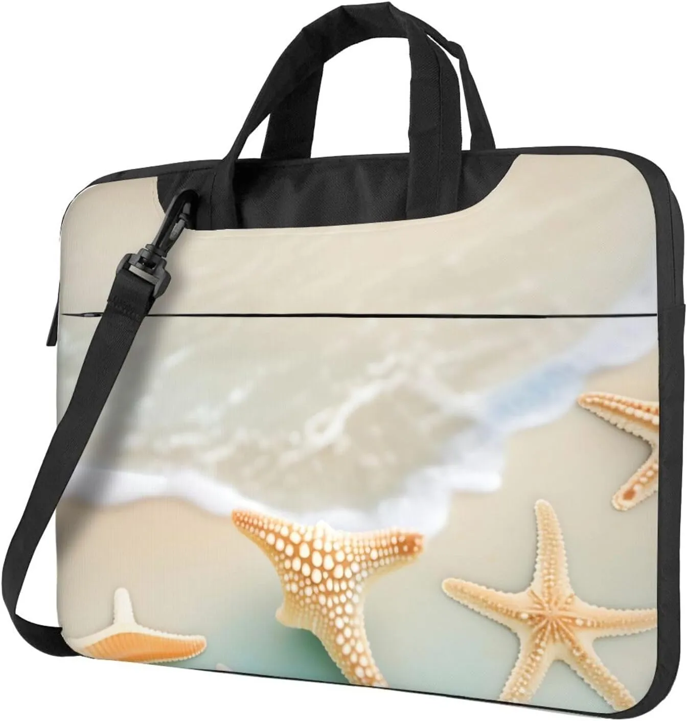 Beach Starfish Ultra-Thin Waterproof Laptop Bag With Shoulder Strap And Handle For Daily Business Trips15.6 Inch