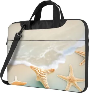 Beach Starfish Ultra-Thin Waterproof Laptop Bag With Shoulder Strap And Handle For Daily Business Trips15.6 Inch