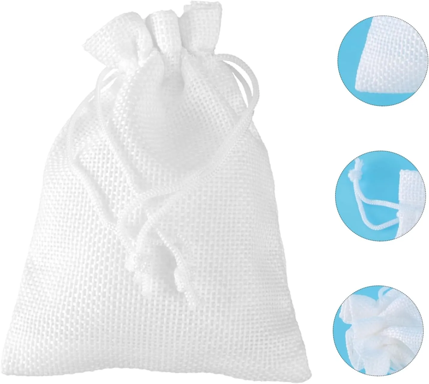 Beavorty 3sets Jute Jewelry Pouch Drawstring Bag for Beads Portable Makeup Organizer 13.5x9.5cm 10pcs*3