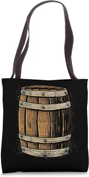 Beer Barrel Woodcut Tote Bag