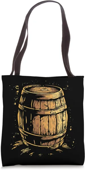 Beer Barrel Woodcut Tote Bag