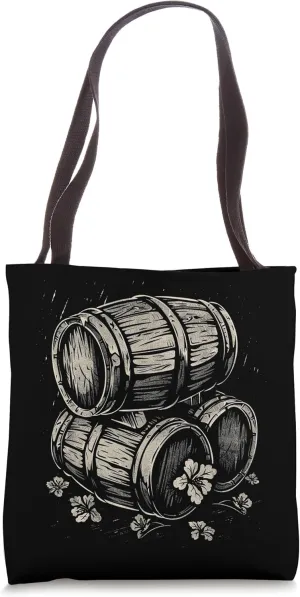 Beer Barrels Woodcut Tote Bag