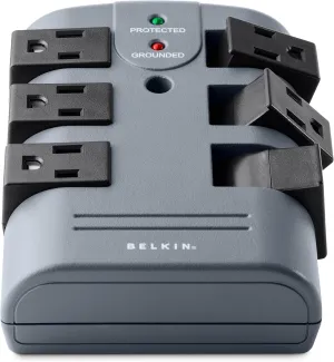 Belkin 6-Outlet Pivot-Plug Surge Protector w/ Wall Mount - Ideal for Mobile Devices, Personal Electronics, Small Appliances and More (1,080 Joules) - 5 Pack