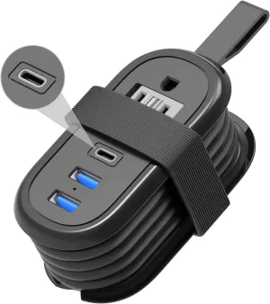 BEVA Travel Power Strip with USB Ports, 4FT Travel Flat Plug Extension Cord, Fast Charge PD 20W 2 Outlets 3 USB Ports, Non Surge Protector for Cruise Ship Travel Essentials(PD20W Charge Black)