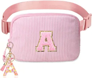 Birthday Gifts for Teenager Girls Kids - Personalized Belt Bag for Girls Women Fashion Waist Packs Trendy Travel Fanny Pack Crossbody Bags with with Initial Letter Patch Cute Stuff A