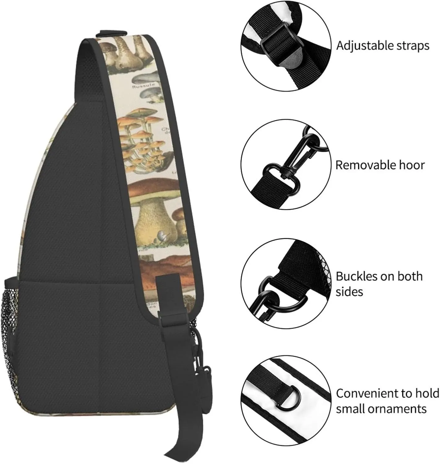 Black White Cow Spots Skin Pattern Crossbody Bags Men Cross Chest Bag Women Adjustable Sling Backpack Shoulder Bag