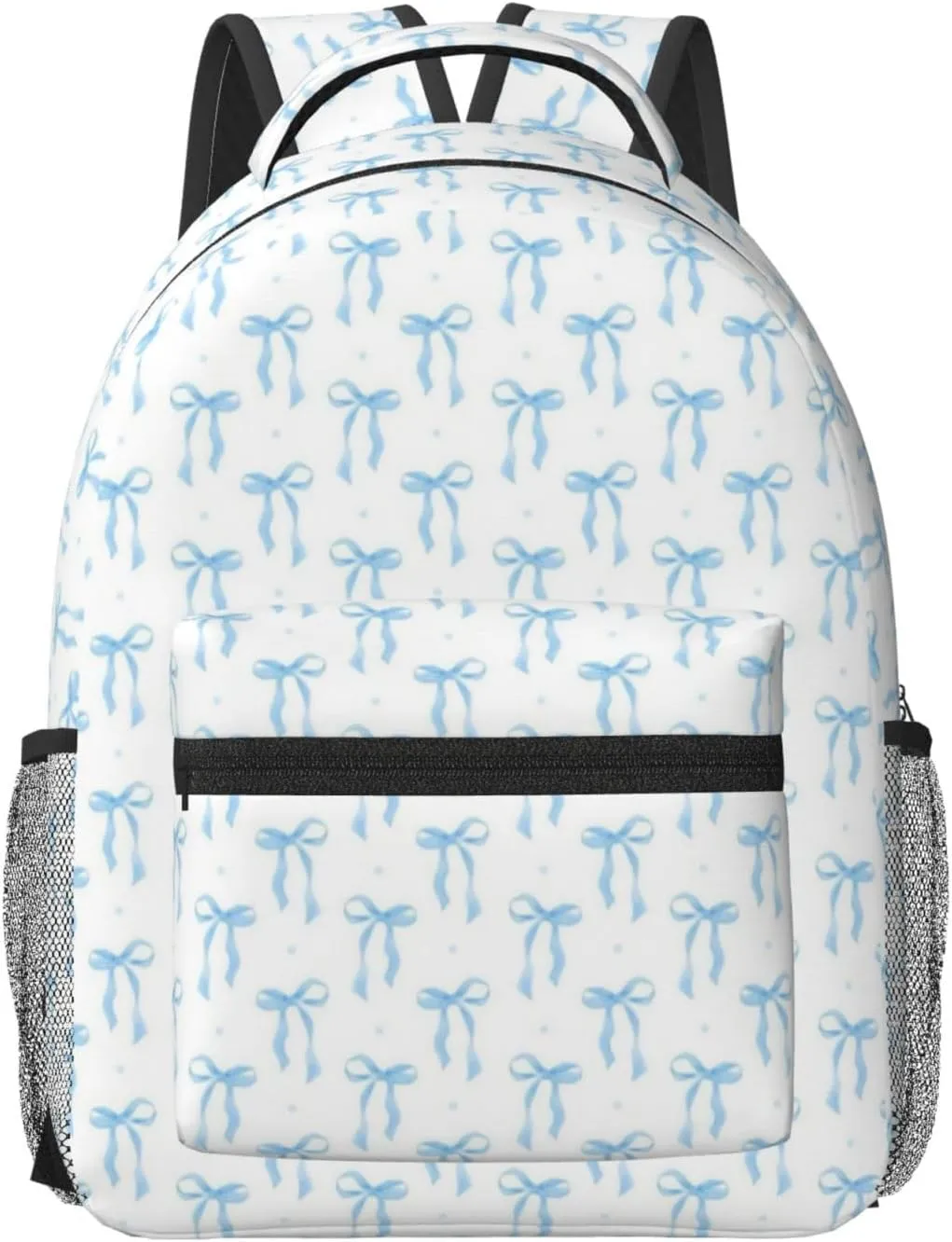 Blue Bow Backpack For Women Men Preppy Lightweight Backpack Laptop Travel Sports Bag Casual Daypack Backpack Adjustable Shoulder Straps With Multiple Pockets