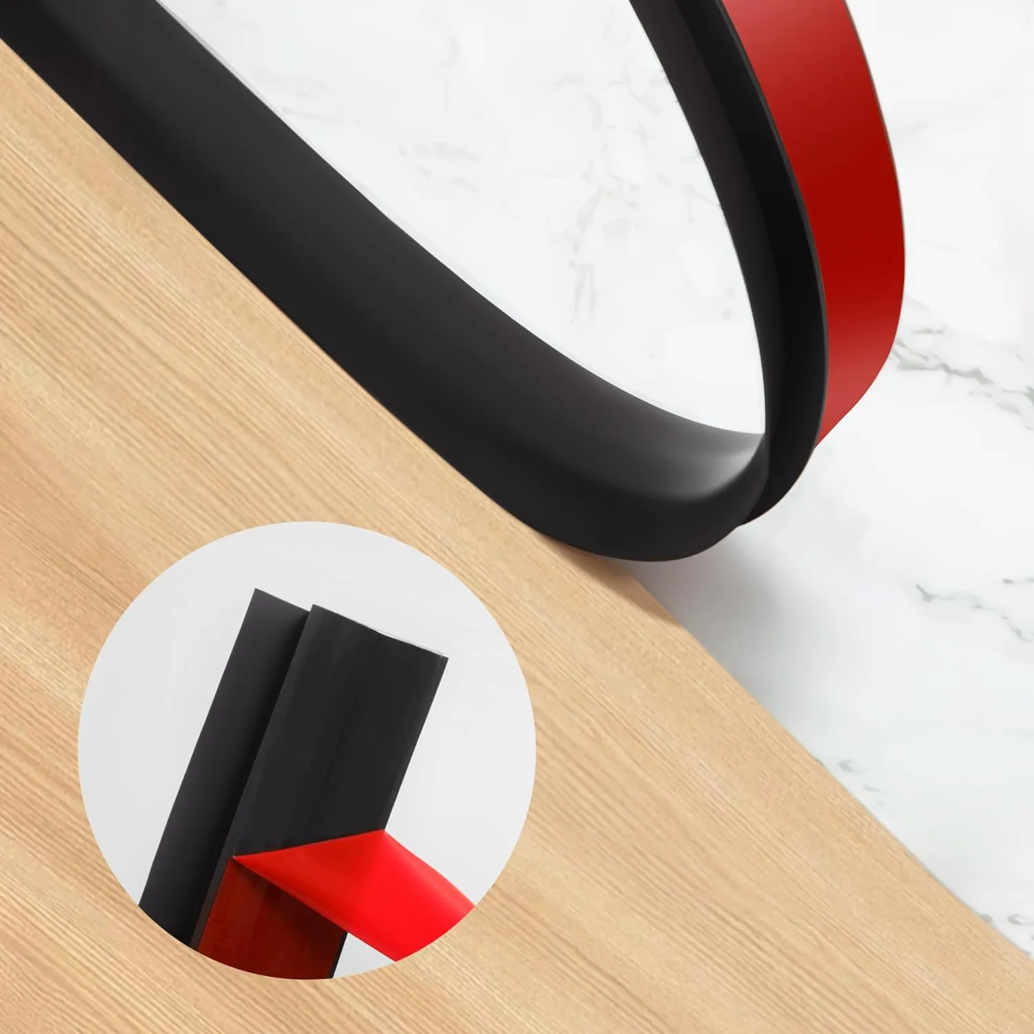 BNELL Carpet & Floor Edging Trim Strip,Self Adhesive-PVC Floor Transition Strip,Threshold Transitions Suitable for Threshold Height Less Than 20mm (6.56FT_Black)