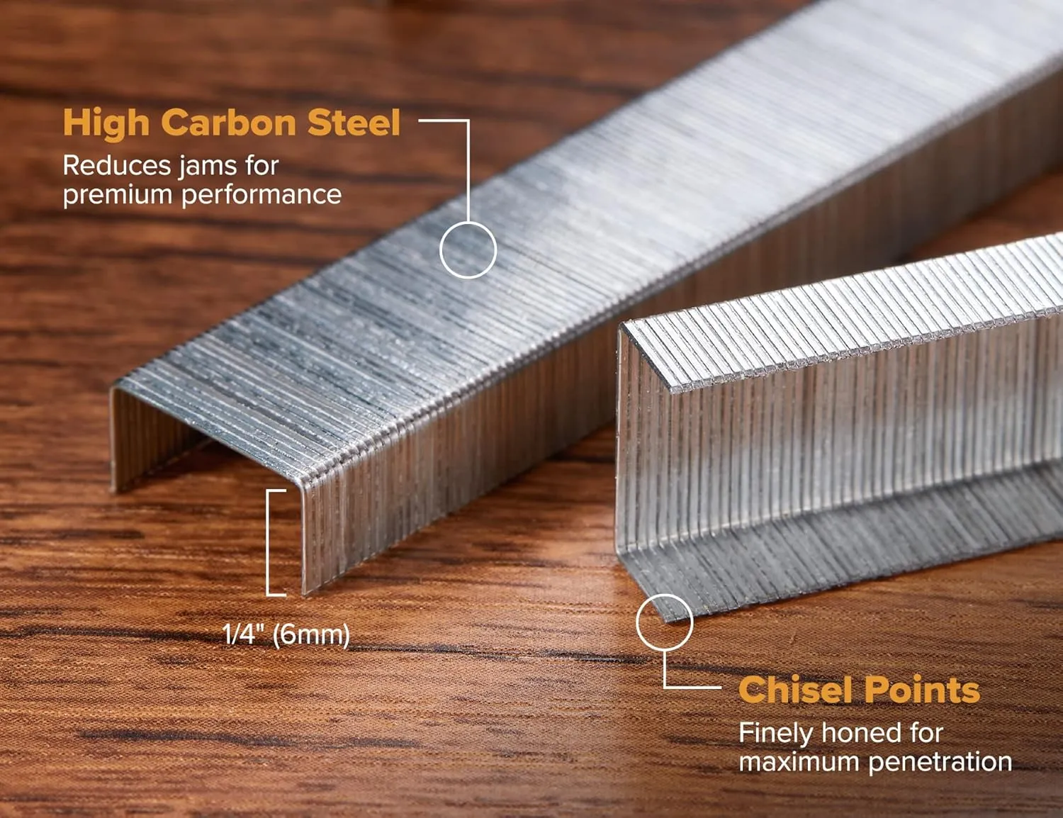 Bostitch Office Premium Standard Staples, 1/4" Length, High-Carbon Steel, 5000 Per Box, 5-Pack