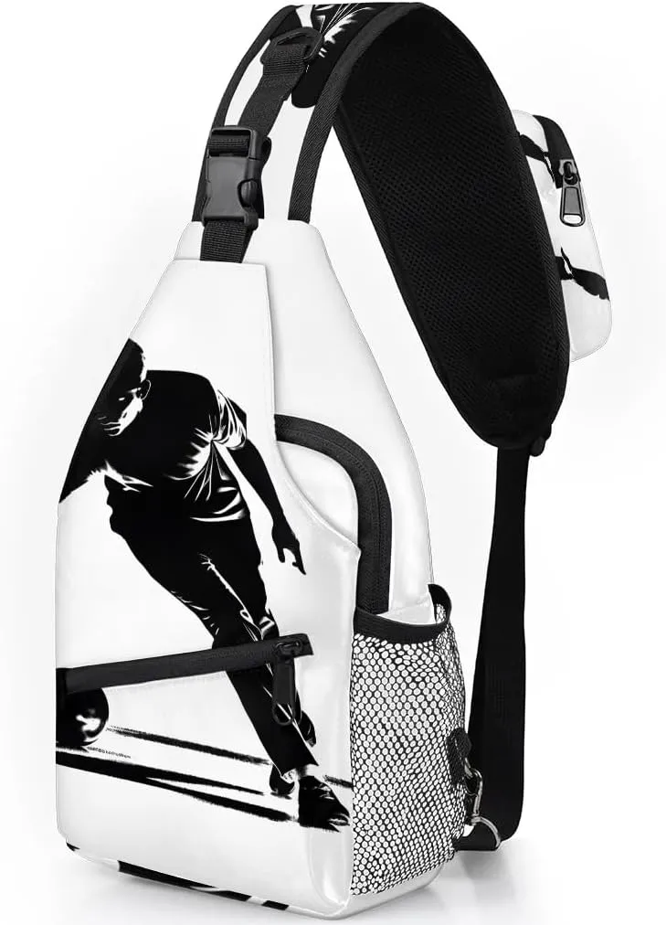 Bowling Ball Sling Bag for Women Men, Ball Player Waterproof Crossbody Sling Backpack Sports Travel Outdoor Chest Bag