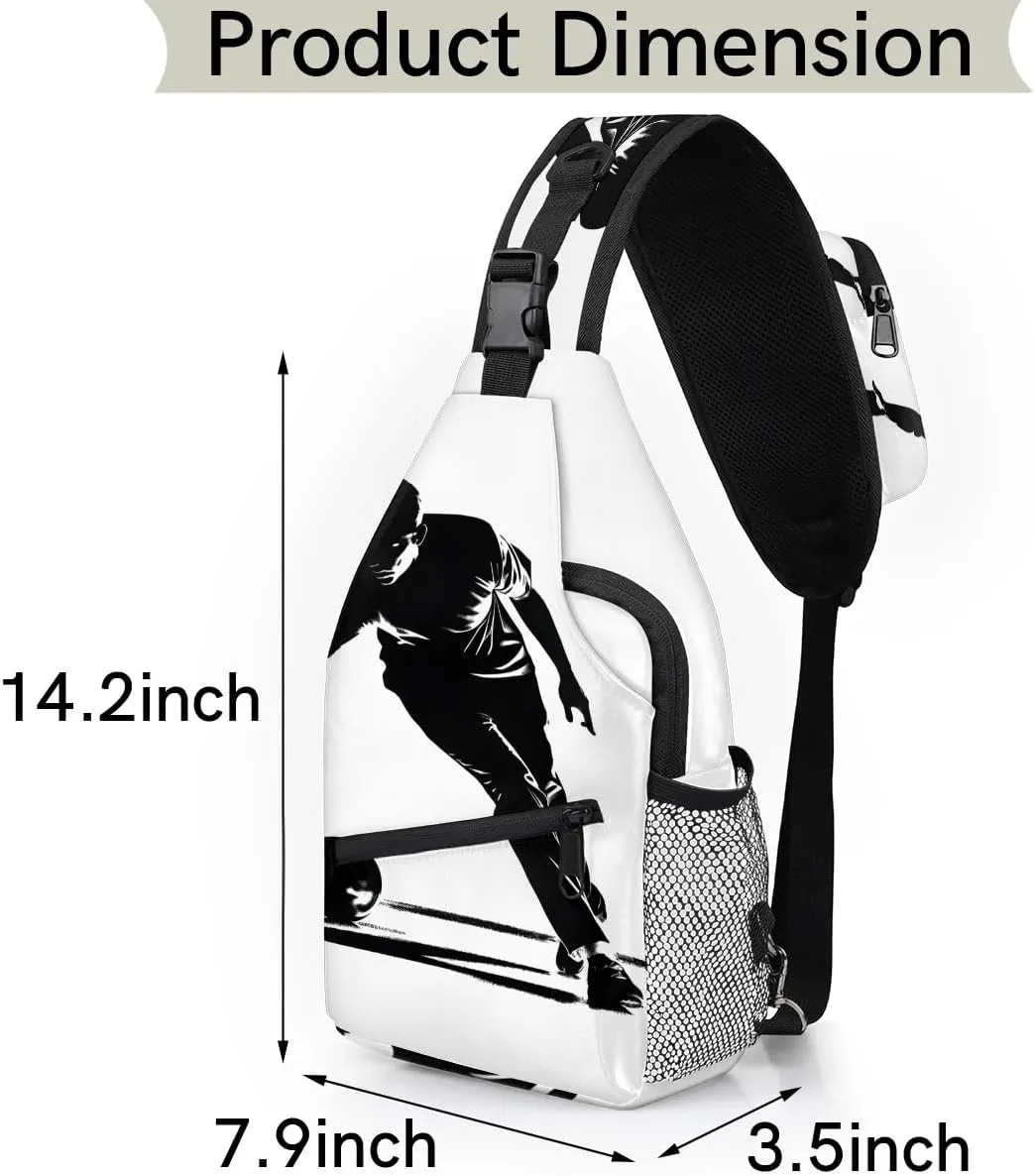 Bowling Ball Sling Bag for Women Men, Ball Player Waterproof Crossbody Sling Backpack Sports Travel Outdoor Chest Bag