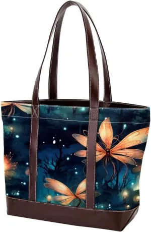 Bright Fireflies-573 Shoulder Purses for Women Large Soft Washed Leather Purses and Durable Handbags